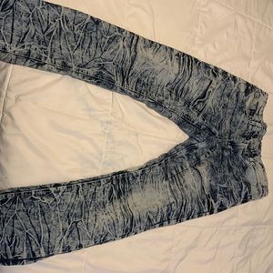 Men style jeans with blue white dark blue lines and skin stretchy!